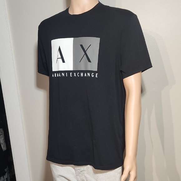 Armani Exchange Black Short Sleeve Tee with Iconic Logo - Picture 2 of 8